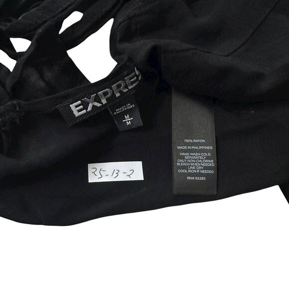 Express Black Tie Bow Sleeveless Crop Top Women's Size Medium | 25-13-2 - Picture 3 of 5